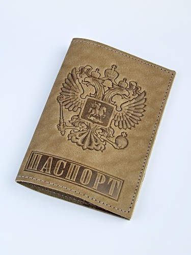 YR Обложка на паспорт герб большой (КРС/нат.кожа) 