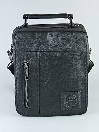 Сумка мужская "0075S" (черн./нат.кожа)